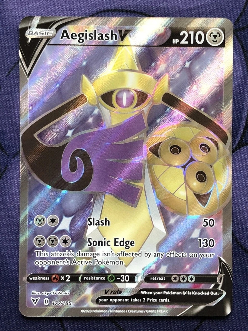 Pokemon Aegislash V Holo Trading Card
